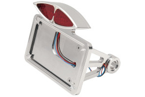 Drag Specialties Side Mount Deco Taillight License Plate Mount Flat Horizontal For Harley Davidson 1986-1999 FXST & FLST With 3/4 Inch Axle (2030-0169)