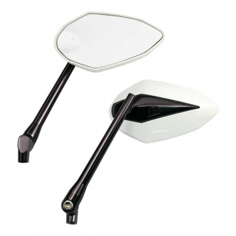 DOSS Double Deuce Mirror Set With Adjustable Stem (White Head & Grey Anodized Stem) (ARM957089)