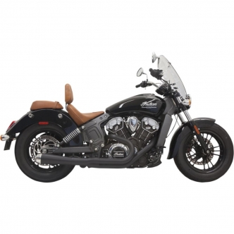 Bassani Road Rage 2-1 Exhaust System With Short Change Megaphone Muffler In Black For Indian Scout 2017-2022 (8S12JB)