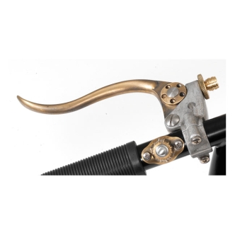 Kustom Tech Deluxe Line Clutch Lever Assembly In Raw Aluminium & Brass Finish (20-550)