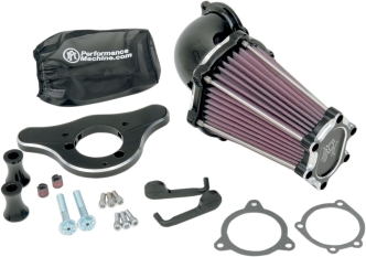 Performance Machine Fast Air Intake System in Contrast Cut Finish For CV Carb, 1993-2006 All B.T., Delphi Inj., 2001-2015 Softail, 2004-2017 Dyna (Excluding 2017 FXDLS), 2002-2007 Touring Models (0206-2049-BM)