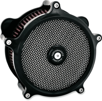 Performance Machine Super Gas Air Cleaner in Black Finish For CV Carb, 1993-2006 All Big Twin, Delphi Inj, 2001-2015 Softail, 2004-2017 Dyna (Excluding 2017 FXDLS), 2002-2007 FLT/Touring Models (0206-2006-B)