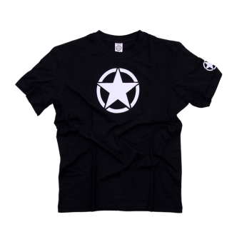 Army Surplus Fostex White Star T-shirt Black Size Large (ARM430545)
