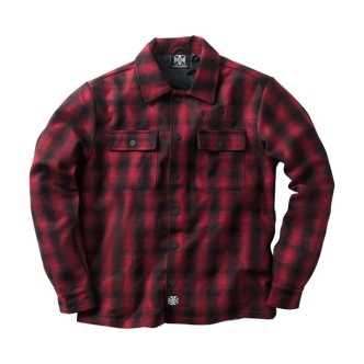 West Coast Choppers Wool Lined Plaidshirt Red/Black Size 2XL (ARM978289)