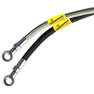 Goodridge 25 inch Pre Fabricated Brake Line in Stainless Steel and Black Finish