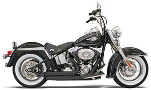 Bassani FireSweep Series Exhaust In Black For Harley Davidson 1986-2017 Softail Models (Except 2009 FXSTSE) (12123D)
