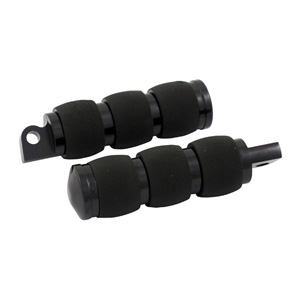 Avon Performance Air Cushion Folding Footpegs With Male Mounts In Black Anodised Finish (FP-AIR-90-ANO)