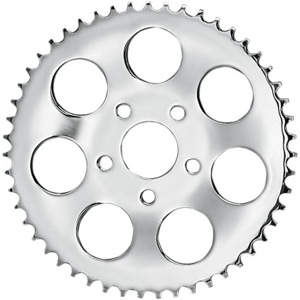 Drag Specialties 46 Tooth Chrome Rear Chain Sprocket (11.7mm Offset) For HD Evo Big Twin and 92-99 Sportster Models (19430P)