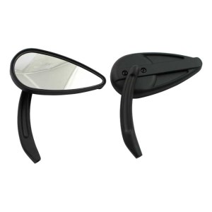 DOSS Retro Teardrop Mirror Set In Black Finish (Aluminum Stem) (ARM037089)