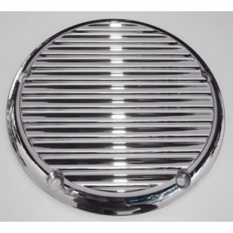 Joker Machine 5 Hole Derby Cover Finned In Chrome Finish For 1999-2018 Big Twin Models (06-99FN)