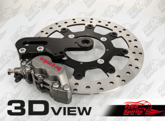 Free Spirits Rear Up Grade 4 Piston Caliper Kit In Titanium With Rotor 300mm For Triumph Street Twin & Street Cup Models (305304T)