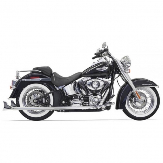 Bassani True Duals With Fishtail Mufflers in Chrome Finish For 2007-2017 Softail Models (1S66E-33)