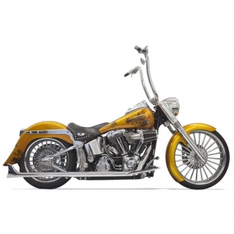 Bassani True Duals With Fishtail Mufflers in Chrome Finish For 2007-2017 Softail Models (1S26E-30)