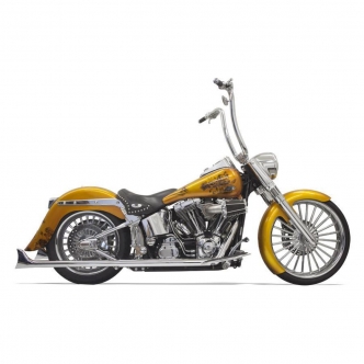 Bassani True Duals With Fishtail Mufflers in Chrome Finish For 2007-2017 Softail Models (1S26E-33)