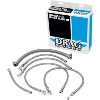 Drag Specialties Oil Line Kit in Stainless Steel Finish For 1991-1993 XL Models (4-line kit) (606008)