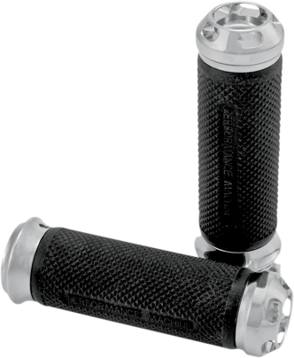 Performance Machine Apex Grips In Chrome Finish For 1974-2023 Harley Davidson Single And Dual Throttle Cable Models (0063-2043-CH)
