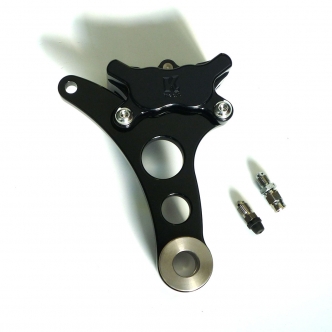 Kustom Tech 4 Piston Caliper and Bracket with Springer Fork In Black For Right Side 3/4 Inch Axle (03-112)