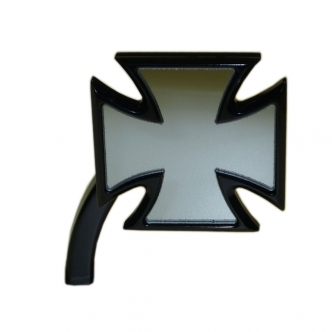  Kustom Tech Maltese Cross Handlebar Mirror In Black For Right Side (01-024)