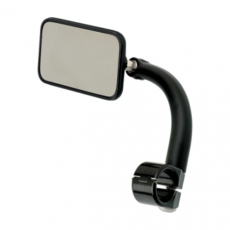 Biltwell Utility Mirror Rectangle Clamp-On 7/8 Inch Mirror In Black (6502-278-101)