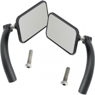 Biltwell Utility Rectangle Mirror Set Perch Mount In Black (6502-200-102)