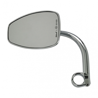 Biltwell Utility Teardrop Mirror With 1 Inch I.D. Clamp-On Mount in Chrome Finish ECE Approved (6504-501-531)