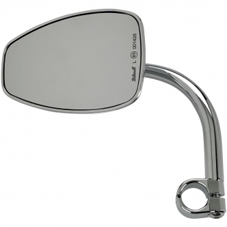 Biltwell Utility Teardrop Mirror With 7/8 Inch I.D. Clamp Mount in Chrome Finish ECE Approved (6504-578-531)