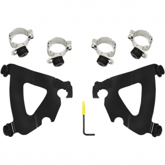 Memphis Shades Trigger-Lock Mounting Kit for Road Warrior Fairing In Black For HD Dyna And Sportster Models (MEB2038)