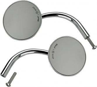 Biltwell Pair Of Utility Round Mirrors With Perch Mount in Chrome Finish (6503-400-532)