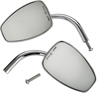 Biltwell Utility Mirror Teardrop With Perch Mount in Chrome Finish (Pair) (6504-400-532)