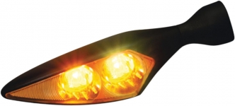 Kellermann Micro Rhombus Extreme Front Right/Rear Left Led Turn Signal in Black Finish With Clear Lenses (Sold Singly) (166.250)