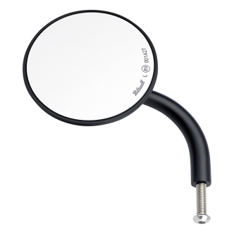 Biltwell Utility Round Short Stem ECE Approved Mirror In Black - Single Mirror (6503-100-131)