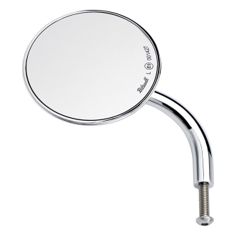 Biltwell Utility Round Short Stem ECE Approved Mirror In Chrome - Single Mirror (6503-100-531)
