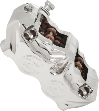 Performance Machine Front Left 4 Piston Radial Mount Caliper In Chrome For 11.5/11.8 Inch Or 13 Inch Brake Rotors (Caliper Only) (Bracket Sold Separately) (0052-2405-CH)