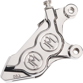Performance Machine 4 Piston Right Side Front Brake Caliper In Chrome Finish For Harley Davidson 2015-2023 Softail, 2008-2023 Touring, 2014-2020 Sportster and 2006-2017 V-Rod Models (0052-2424-CH)