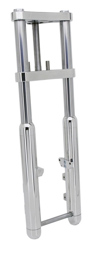 Zodiac Complete Slim Bubba 800mm Long, 0 Degree Rake Front Forks In Polished Finish For Custom Fitment (702066)