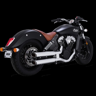 Vance & Hines Twin Slash 3 Inch Slip-Ons With PCX Technology In Chrome For Indian 2015-2024 Scout Models (18323)